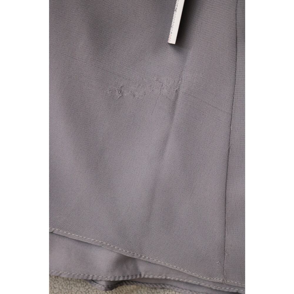 BILL LEVKOFF Bridesmaid Dress Size 12 Gray Formal Gown Sheer Top Pleated Heart - Picture 14 of 16